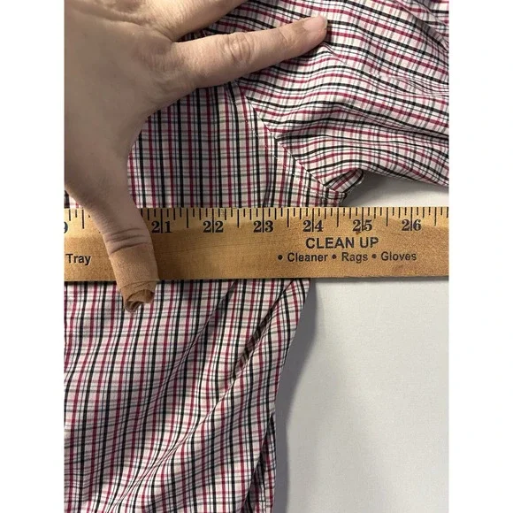 Bonobos Shirt Mens 17/34 White Pink Blue Button Up Long Sleeve Tailored Slim Fit - Picture 6 of 7